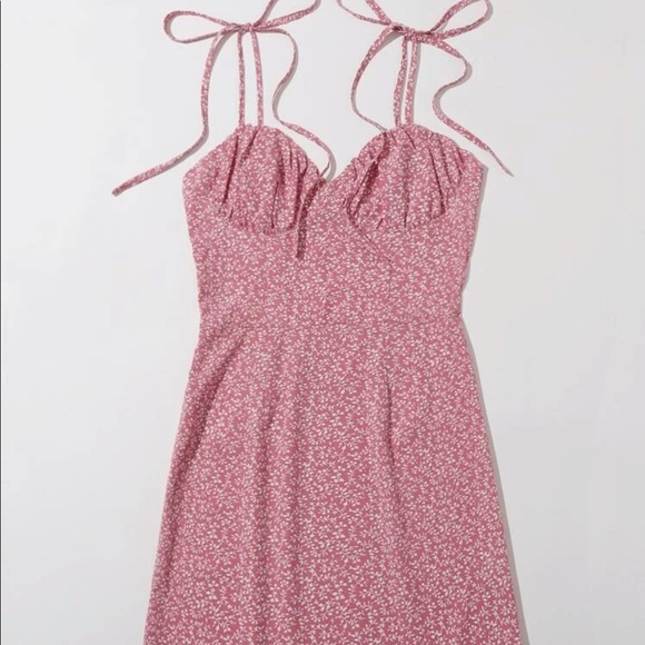 Floral summer dress with tie shoulder straps - Picture 3 of 5